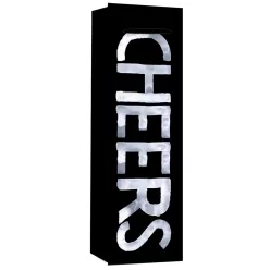 PAPÍRTASAK BOROS MATT, CHEERS FELIRAT, FEKET ÉS FEHÉR