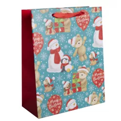   PAPÍRTASAK MATT, ÁLLATOK MIKULÁS SAPKÁBAN, LUFIKKAL,  MERRY CHRISTMAS FELIRATTAL