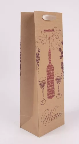 PAPÍRTASAK BOROS, KRAFT ÉS PIROS, BOROSÜVEG, WINE FELIRAT