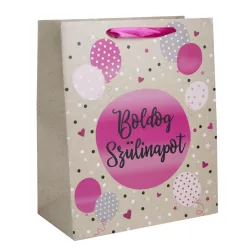 PAPÍRTASAK MATT, BOLDOG SZÜLINAPOT! FELIRAT PINK LUFIK