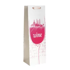   PAPÍRTASAK BOROS MATT, POHÁR, BENNE FALU, KRÉM ÉS PIROS, WINE FELIRAT