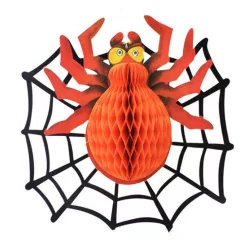 PAPÍR LAMPION PÓK, NARANCSSÁRGA, FEKETE HÁLÓN
