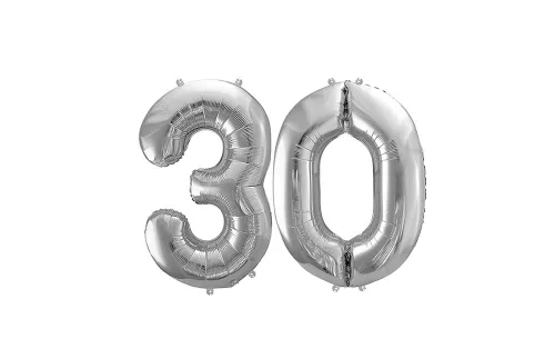 LUFI METÁL, SZÁM, 30-AS, SZETTBEN, MATT EZÜST