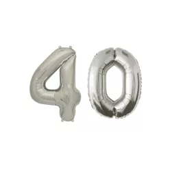 LUFI METÁL, SZÁM, 40-AS, SZETTBEN, MATT EZÜST