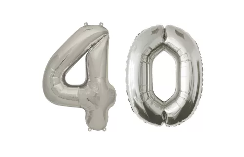 LUFI METÁL, SZÁM, 40-AS, SZETTBEN, MATT EZÜST