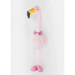 DEKOR FLAMINGÓ, ÁLLÓ, RÓZSASZÍN-FEHÉR SZŐRÖS