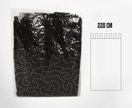 ORGANZA FÜGGÖNY, FLITTERES, FEKETE