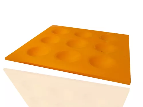ÜVEG MÉCSESTARTÓ TÁBLA, 9 HELLYEL, NARANCSSÁRGA