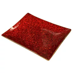 ÜVEG TÁL RÜCSKÖS PIROS 17X13