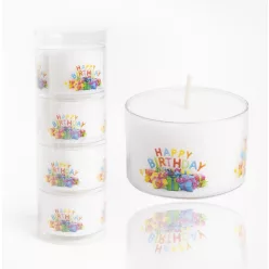   TEAMÉCSES ECO XXL SZETT, 4 DARABOS, HAPPY BIRTHDAY FELIRATTAL, 18 ÓRÁS ÉGÉSI IDŐVEL