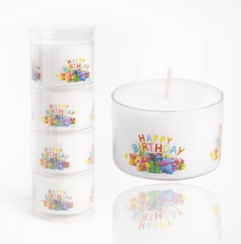 TEAMÉCSES ECO XXL SZETT, 4 DARABOS, HAPPY BIRTHDAY FELIRATTAL, 18 ÓRÁS ÉGÉSI IDŐVEL