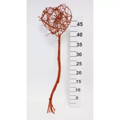 SZŐLŐVESSZŐ SZÍV+PÁLCA 3D PIROS50CM