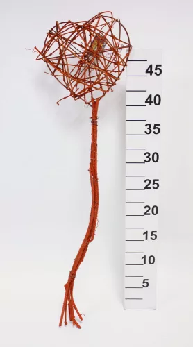 SZŐLŐVESSZŐ SZÍV+PÁLCA 3D PIROS50CM