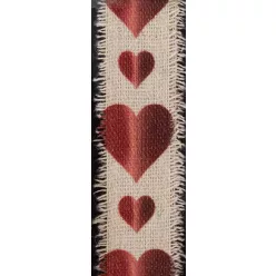 SZALAG TEXTIL, SZÍV MINTÁS, KRÉM