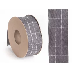 SZALAG, TEXTIL, TÉGLA KOCKÁS, SZÜRKE