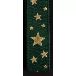 SZALAG TEXTIL, APRÓ CSILLAG MINTÁS, ZÖLD