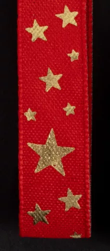 SZALAG TEXTIL, APRÓ CSILLAG MINTÁS, PIROS