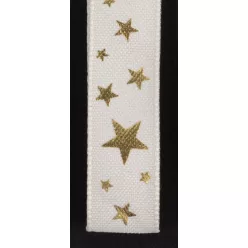 SZALAG TEXTIL, APRÓ CSILLAG MINTÁS, KRÉM