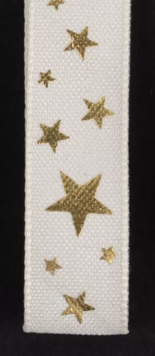 SZALAG TEXTIL, APRÓ CSILLAG MINTÁS, KRÉM