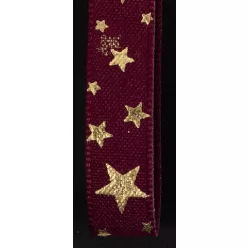 SZALAG TEXTIL, APRÓ CSILLAG MINTÁS, BURGUNDI