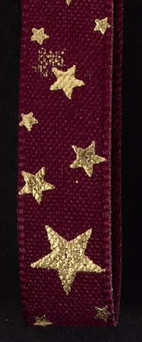 SZALAG TEXTIL, APRÓ CSILLAG MINTÁS, BURGUNDI