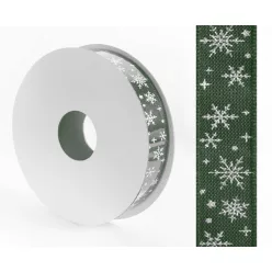 SZALAG, TEXTIL, HÓPEHELY, ZÖLD