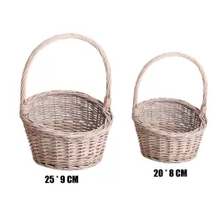   KOSÁR, FONOTT, KÖR ALAKÚ, SZETTBEN, 2 DARABOS, FÜLLEL, SZÜRKE