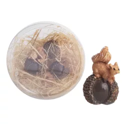 POLIREZIN MÓKUS GESZTENYÉVEL PVC GÖMBBEN, 4 DARABOS
