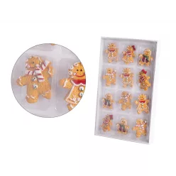   POLIREZIN MÉZESKALÁCS FIGURA PAPÍRDOBOZBAN, 12 DARABOS, BARNA
