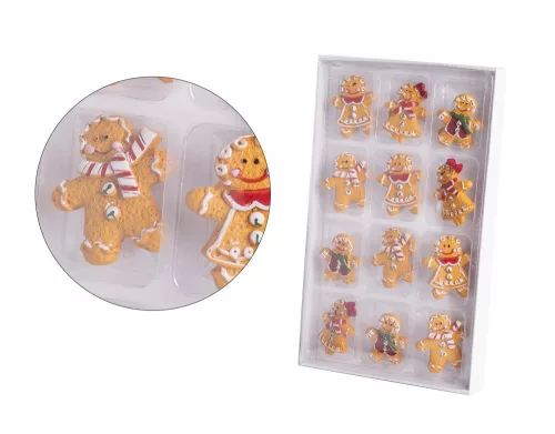 POLIREZIN MÉZESKALÁCS FIGURA PAPÍRDOBOZBAN, 12 DARABOS, BARNA