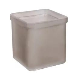 ÜVEG MÉCSESTARTÓ KOCKA BARNA FROSTED