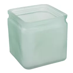 ÜVEG MÉCSESTARTÓ KOCKA ZÖLD FROSTED