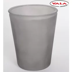 ÜVEG KASPÓ V ALAKÚ KÖR HOMOKFÚJT SZÜRKE