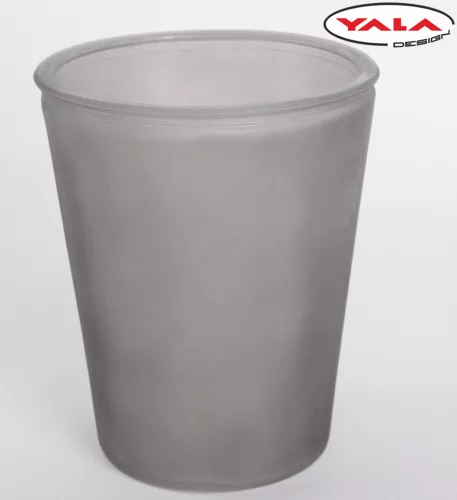 ÜVEG KASPÓ V ALAKÚ KÖR HOMOKFÚJT SZÜRKE