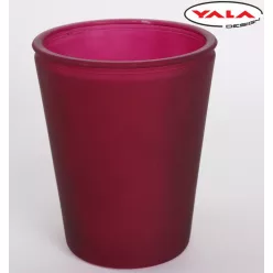 ÜVEG KASPÓ V ALAKÚ KÖR  HOMOKFÚJT BORDÓ