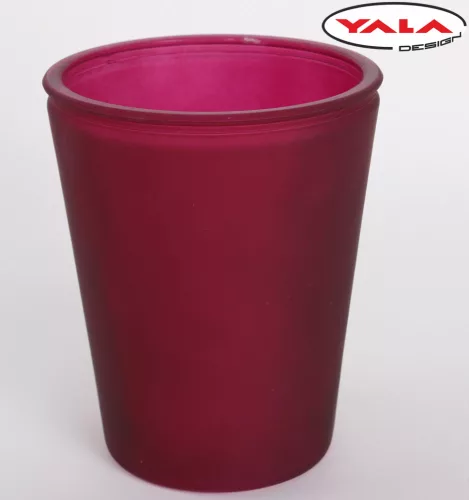 ÜVEG KASPÓ V ALAKÚ KÖR  HOMOKFÚJT BORDÓ