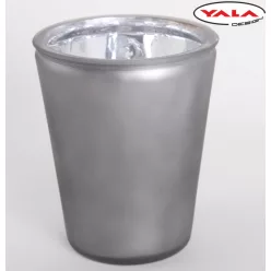 ÜVEG KASPÓ V ALAKÚ KÖR SZÜRKE METÁL