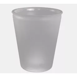 ÜVEG KASPÓ V ALAKÚ KÖR  HOMOKFÚJT FEHÉR