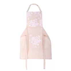 TEXTIL KÖTÉNY, FEHÉR VIRÁG MINTÁS, KRÉM