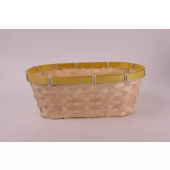 BAMBUSZ KASPÓ, OVÁLIS ALAKÚ, NATÚR/SÁRGA