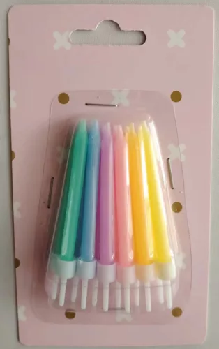 SZÜLETÉSNAPI GYERTYA, 6 DARABOS SZETT, VEGYES SZÍNEK