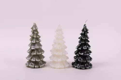 GYERTYA FENYŐFA, 3D, GLITTERES