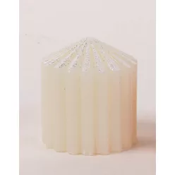GYERTYA HENGER, 3D, BORDÁS, GLITTERES, FEHÉR