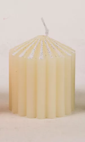 GYERTYA HENGER, 3D, BORDÁS, GLITTERES, KRÉM
