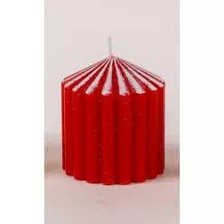 GYERTYA HENGER, 3D, BORDÁS, GLITTERES, PIROS