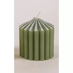 GYERTYA HENGER, 3D, BORDÁS, GLITTERES, ZÖLD