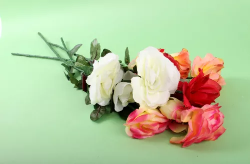 MŰVIRÁG SZÁLAS RÓZSAÁG, 3 VIRÁGFEJ, 18 LEVÉL