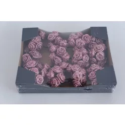 FOAM RÓZSAFEJ 120  DARABOS GLITTER RÓZSASZÍN