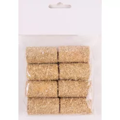 SZÉNABÁLA MINI, SZETTBEN, 8 DARABOS, HENGER, NATÚR
