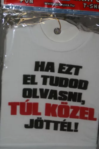 MINI PÓLÓ, HA EZT EL TUDOD OLVASNI, TÚL KÖZEL JÖTTÉL FELIRAT